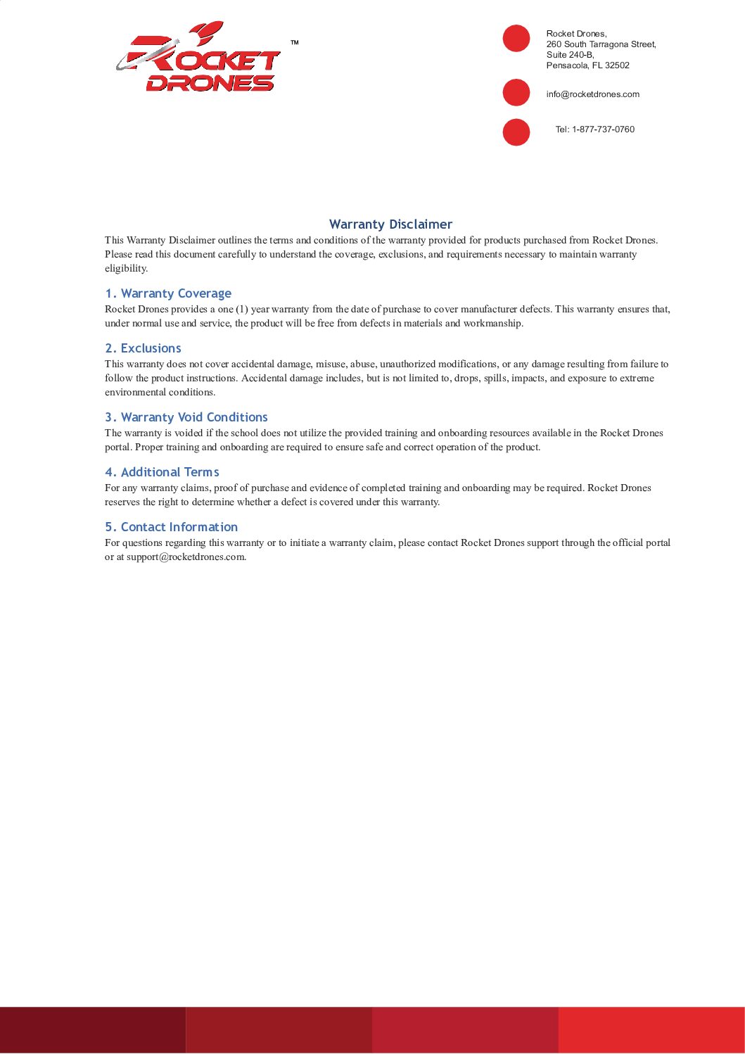 Rocket Drones Warrenty Drone Curriculum